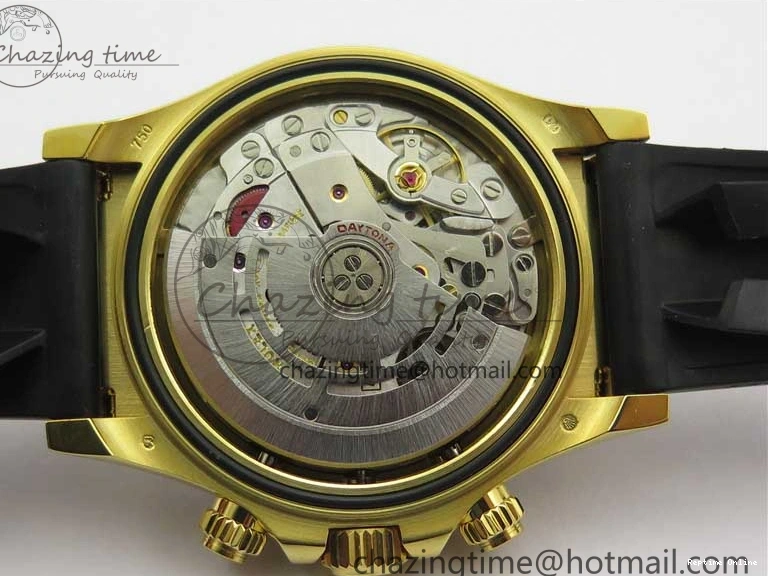 0412 Daytona 116518 Noob 1:1 Best Edition YG Plated 904L SS Case Goid Diamonds Dial on Black Rubber Strap SA4130 V4 (Free Extra Strap) Versatile 2587